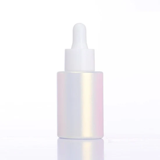 Luxury 1 Oz Custom Empty Essential Oil Packaging 30ml Round Thick Cosmetic Face Serum Glass Dropper Bottle