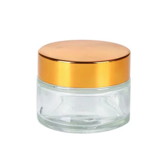 Hot Sale Luxury Transparent Cream Glassware Cosmetic Packaging Eye Face Cream Glass Jar with Cover