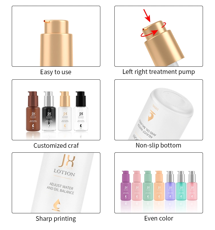 Luxury Pink Foundation Serum Body Lotion Pump 30 50 100 200ml Glass Packaging Bottle with Silver Cap