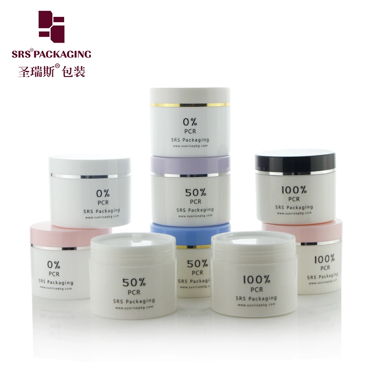 Eco friendly PCR Empty PP 100g 200g 300g 400g 500g Bamboo Plastic Round Cosmetic Packaging Skin Care Airless Dispenser Glass Skincare Face Cream Acrylic PET Jar