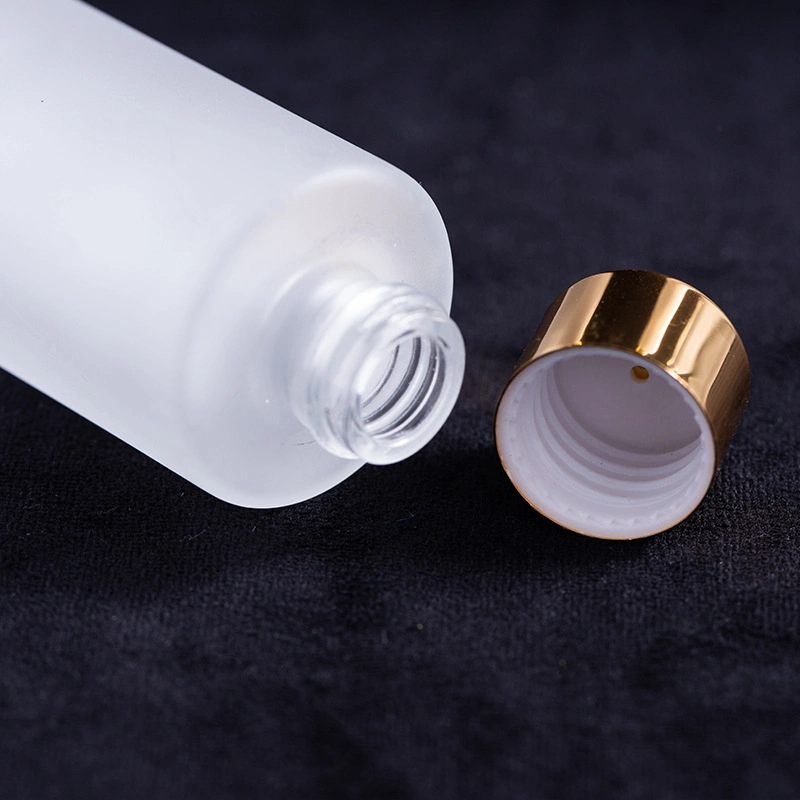 30ml 50ml 100ml Frosted Serum Glass Bottle Emulsion Glass Container Liquid Foundation Bottle with Bamboo Dropper