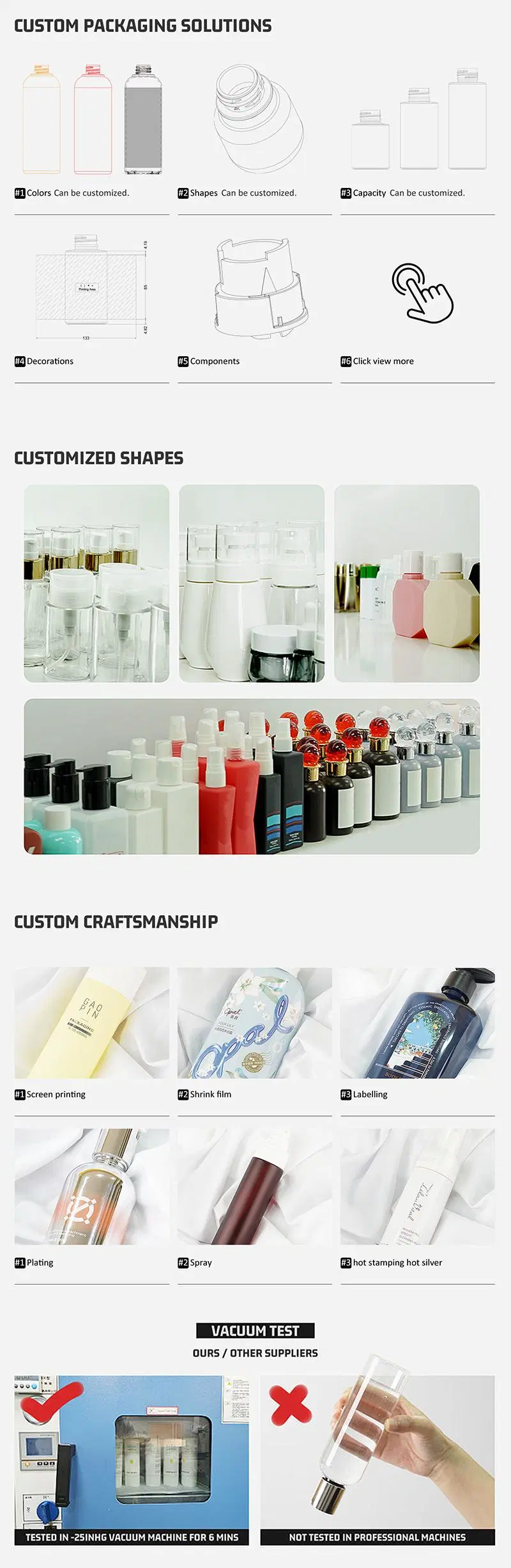 Wholesale Cosmetic Plastic Empty Lotion Bottle 25ml 50ml 80ml 100ml Pet Skincare Packaging