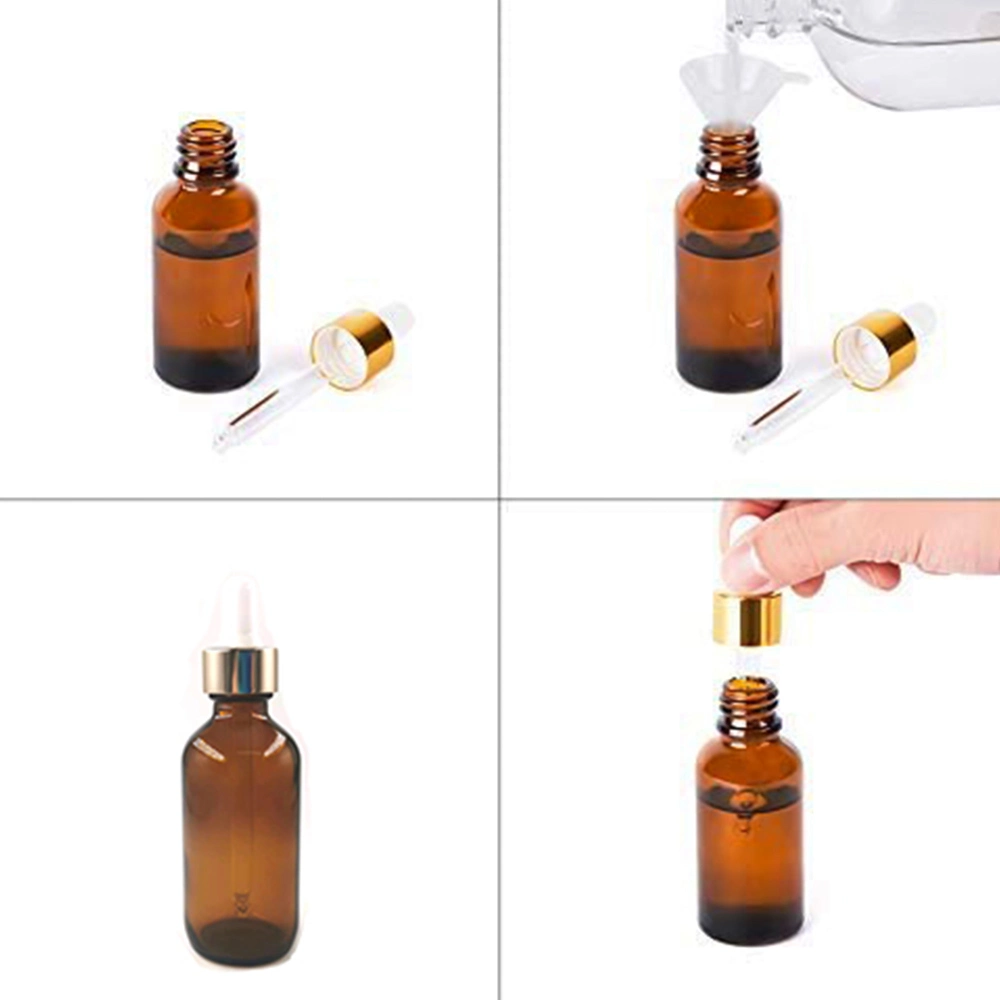 Professional Dropper Set Including Rubber Glass Tube Essential and Flat Screw PP Cap for Essential Oil Empty Glass Bottle in Cosmetic or Medical Packaging