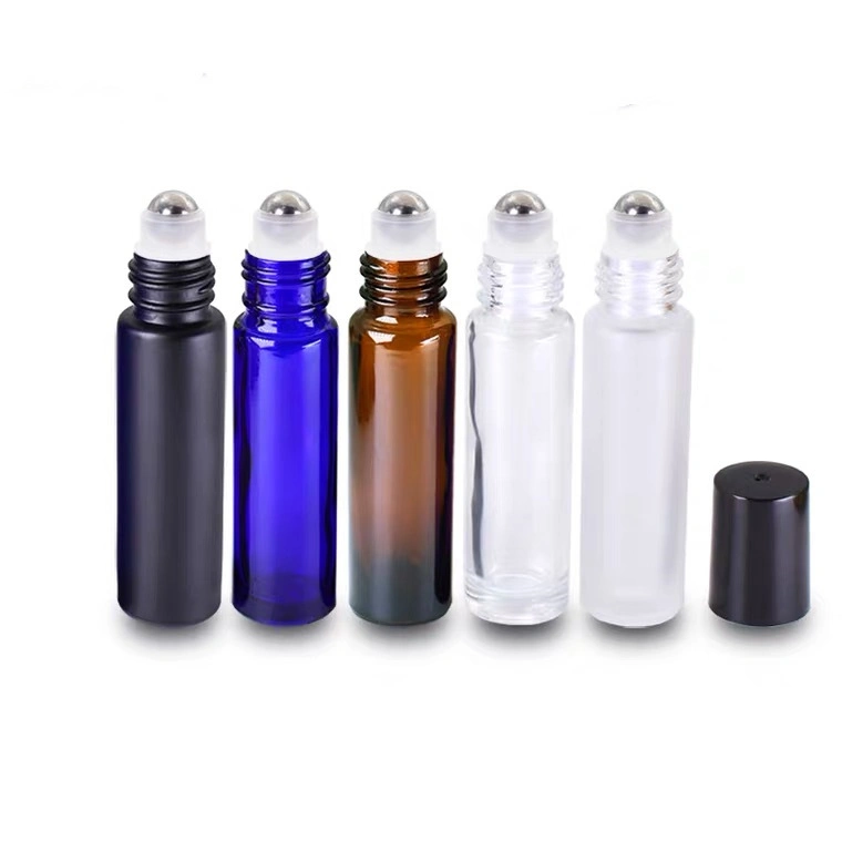 New Product 10ml Essential Oil Perfume Water Glass Roll on Bottle with Gold Cap
