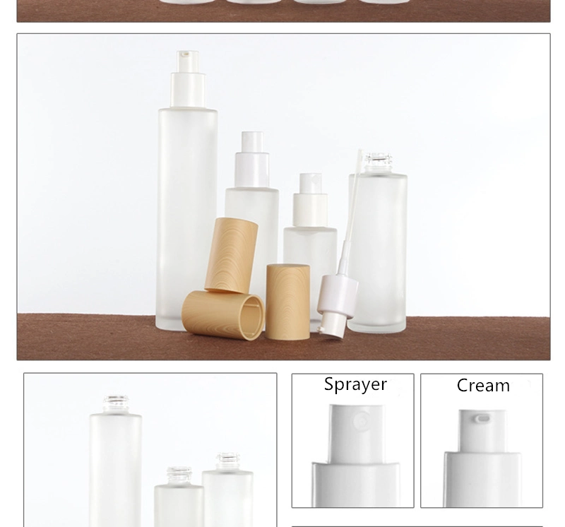 Glass Foundation Cream Bottle with Plastic Lotion Pump for Cosmetic