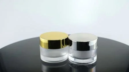 in Stock Gold Clear 50g 50ml Frosted Skincare Small Face Cream Custom Empty Lip Balm Scrub Acrylic Pet Glass Cosmetic Plastic Packaging Cream Jar Pot Bottle Box