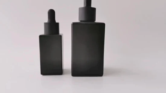 Cosmetic Glass Dropper Bottles Packaging Luxury Matte Black Hair Essential Oil Wholesale Empty 10ml 15ml 30ml 50ml 100ml 120ml Frosted Perfume Glass Bottle