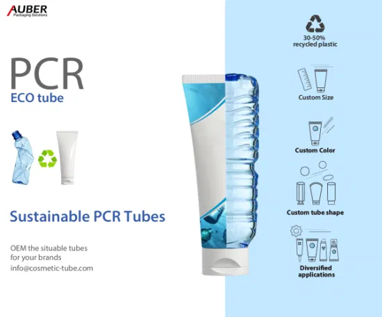 PCR Cosmetic Tubes Packaging Recyclable Eco Friendly Plastic Packaging